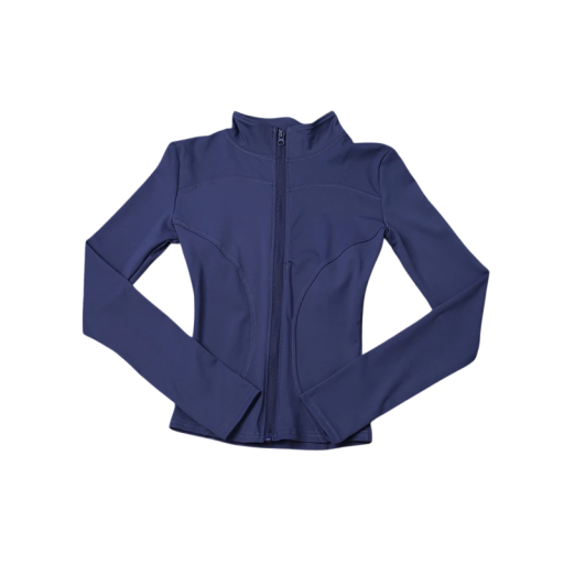 Dames sportjack met opstaande kraag Slim-fit snit Snel drogend materiaal Ademend functioneel design Lichtgewicht jack voor training