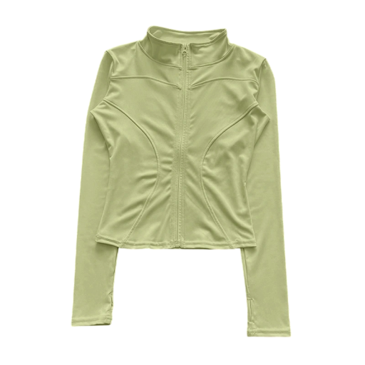Dames sportjack met opstaande kraag Slim-fit snit Snel drogend materiaal Ademend functioneel design Lichtgewicht jack voor training
