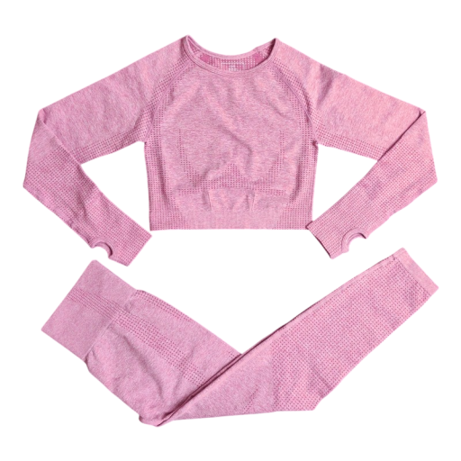 Dames sportoutfit Leggings en shirt met lange mouwen Effen fitnessoutfit van nylon, polyester en spandex