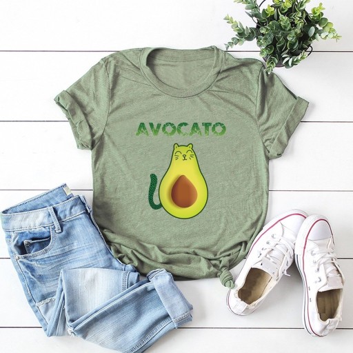 Dames t-shirt met avocadoprint