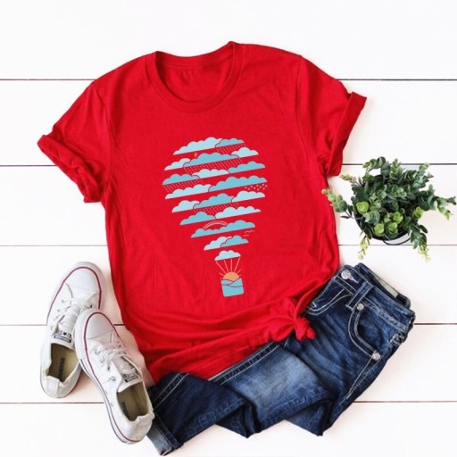 Dames T-shirt met ballonprint