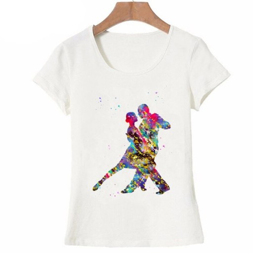 Dames T-shirt met dansmotief B407