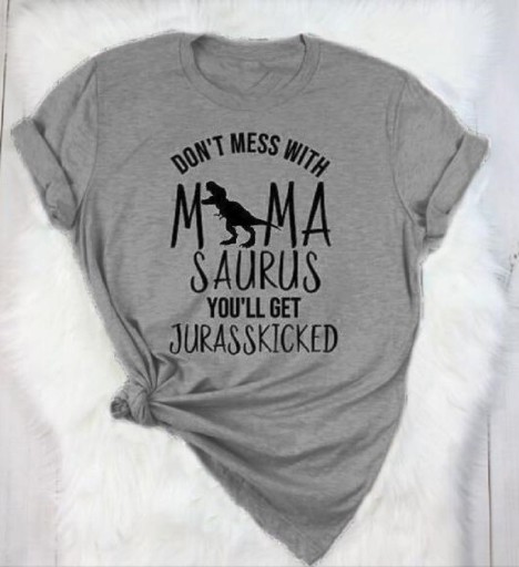 Dames T-shirt met dinosaurusprint B252