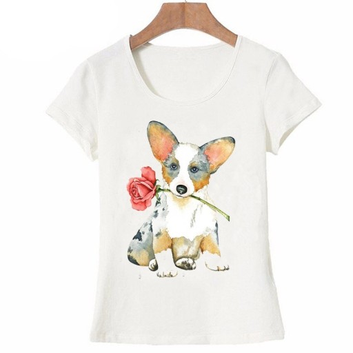 Dames T-shirt met hondenprint A1312