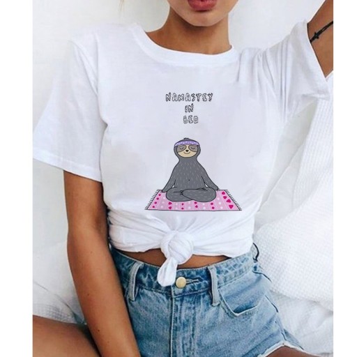 Dames T-shirt met luiaardprint