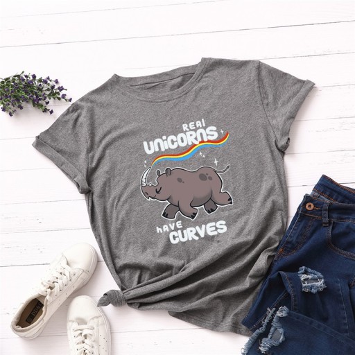 Dames T-shirt met neushoornprint