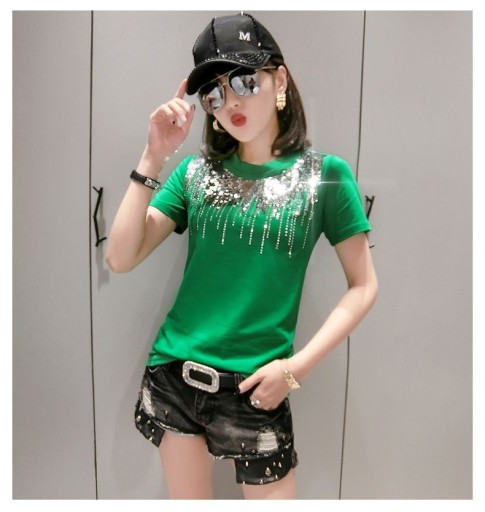 Dames T-shirt met pailletten B130