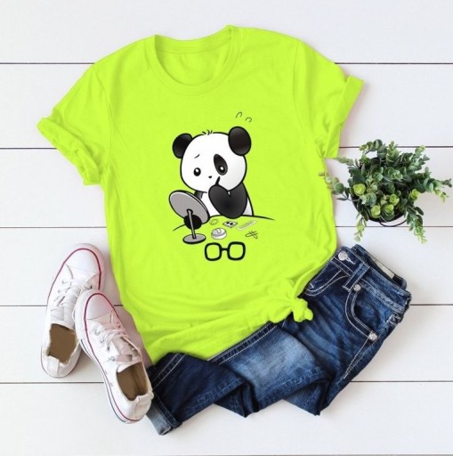 Dames T-shirt met pandaprint B373