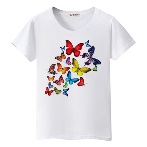 Dames T-shirt met vlinderprint