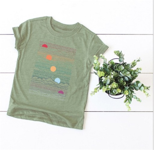 Dames T-shirt met zonsondergangmotief