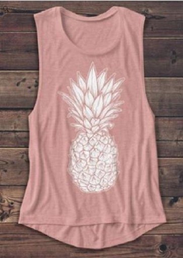 Dames tanktop met ananasprint
