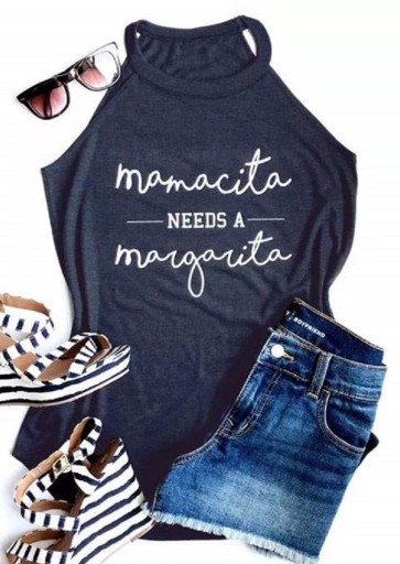 Dames tanktop met grappige print A1341