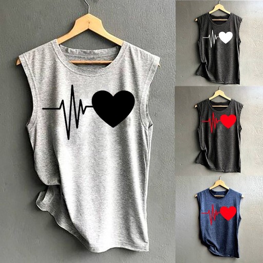 Dames tanktop met hartjesprint