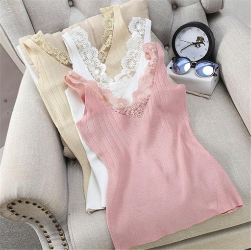 Dames tanktop met kant B279