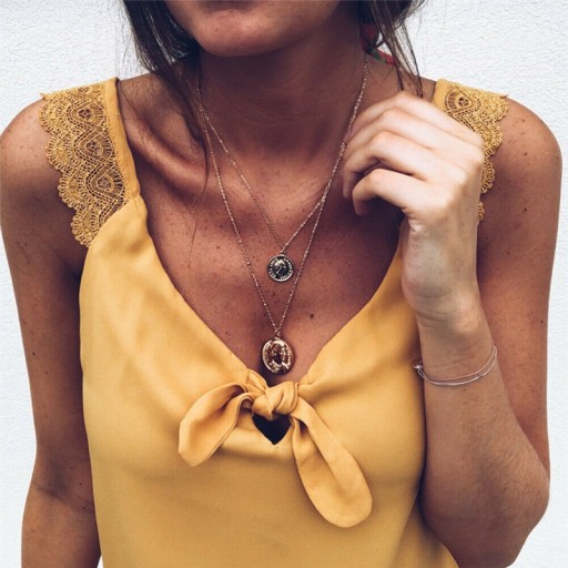 Dames tanktop met kanten bandjes