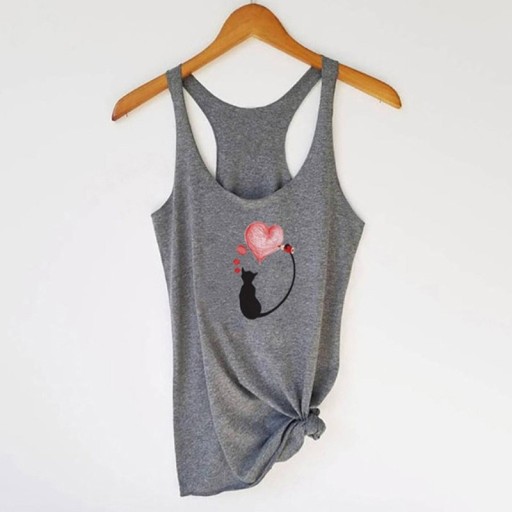 Dames tanktop met kat