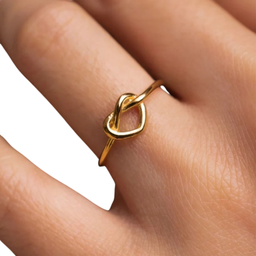 Dames verstelbare ring RVS Open ring met hart Knoopdesign Fijn elegant trouwjuweel