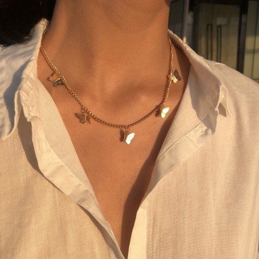 Dames vlinder ketting G714
