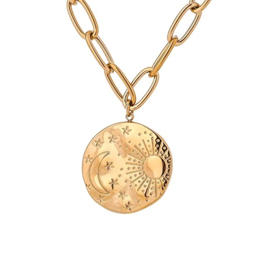 Dames zon en maan ketting D257