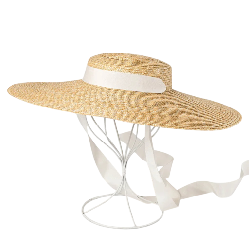 Dames zonnenhoed 56-58 cm Rand 15 cm Strohoed met lint Zomer strandhoed Bescherming tegen de zon