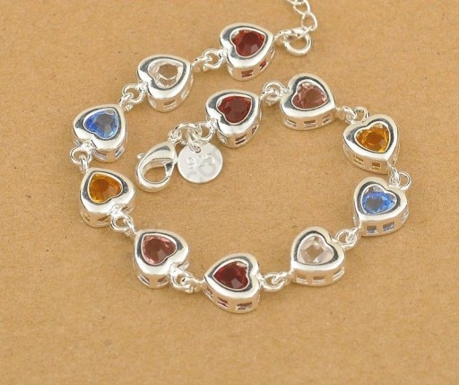 Damesarmband met gekleurde stenen H75