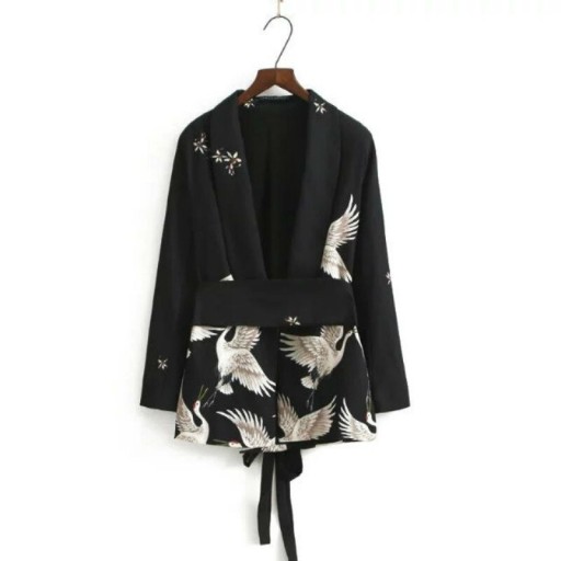 Damesblazer met vogelmotief