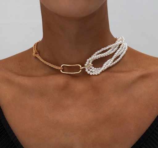 Damescombinatieketting met parels