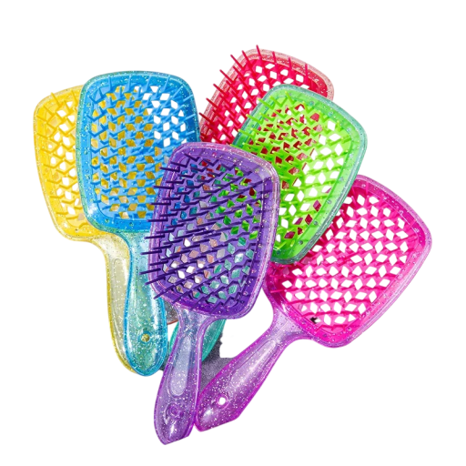 Dameskam voor klittende haren 20,5 cm Plastic ontwarrende kam voor nat en krullend haar Glanzend ontwerp Hoofdhuidmassage