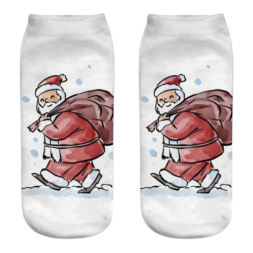 Dameskerstsokken met 3D-kerstmanprint