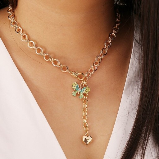 Damesketting met hart en vlinder