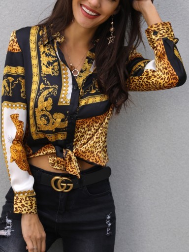 Dameskjorte med leopardprint Lidia