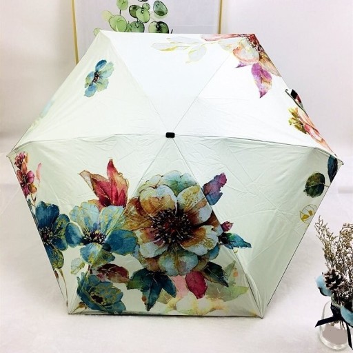 Damesparaplu met bloemen T1415
