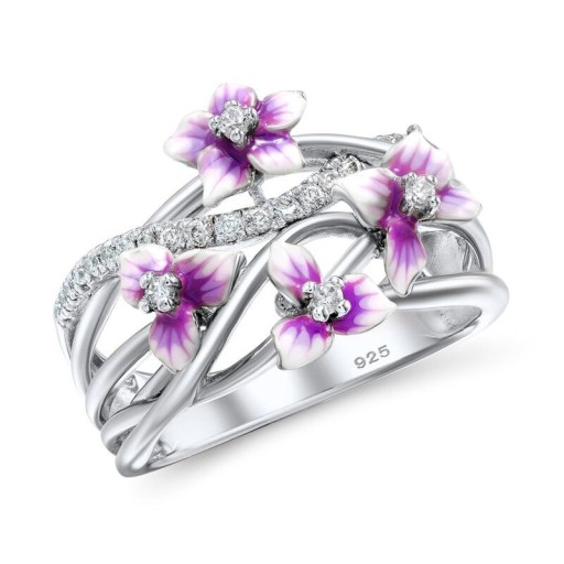 Damesring met bloemen D1091