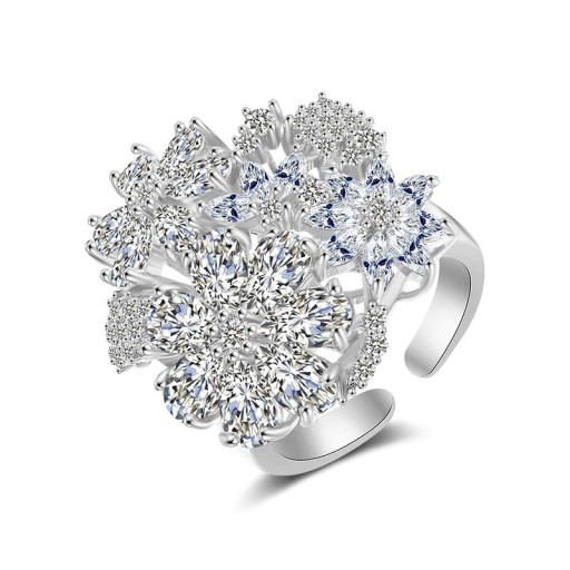 Damesring met bloemen D1480