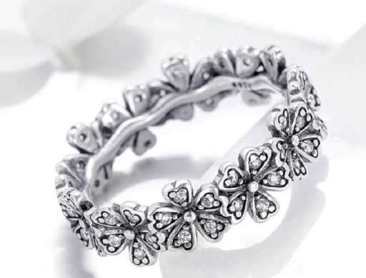 Damesring met bloemen D2042