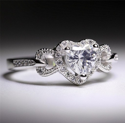 Damesring met hart D1855