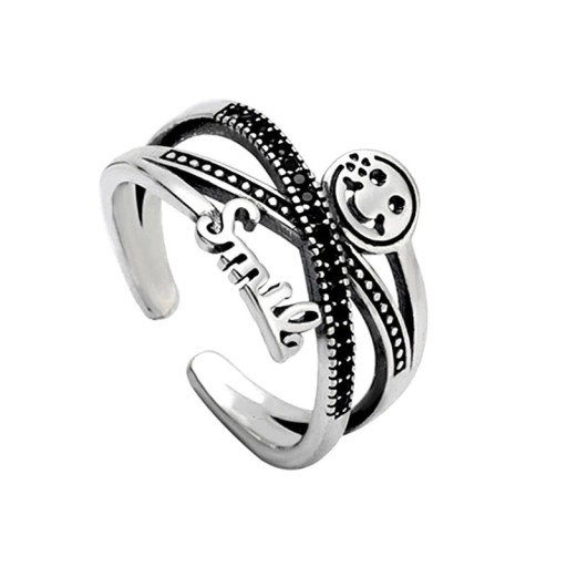 Damesring met smiley gezicht D2055