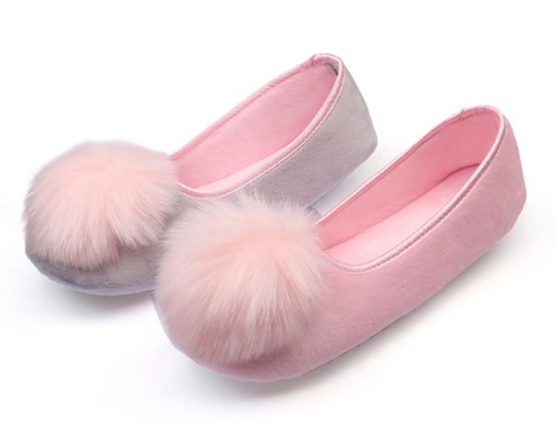 Dametøfler med pompon