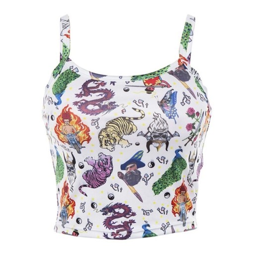 Dametop med print A1261