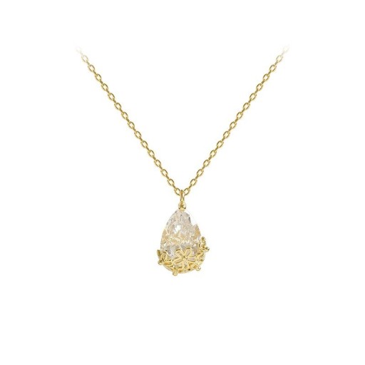 Damhalsband med kristall D249