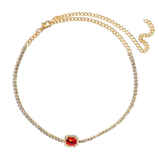 Damhalsband med kristall G710
