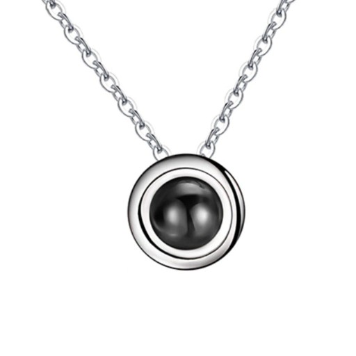 Damhalsband med runt hänge D540