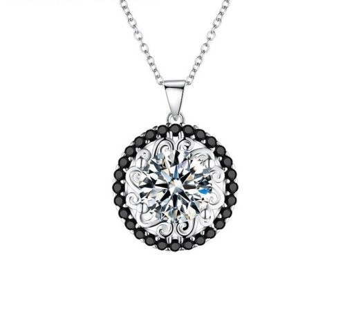 Damhalsband med runt hänge D720