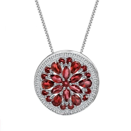 Damhalsband med runt hänge D748