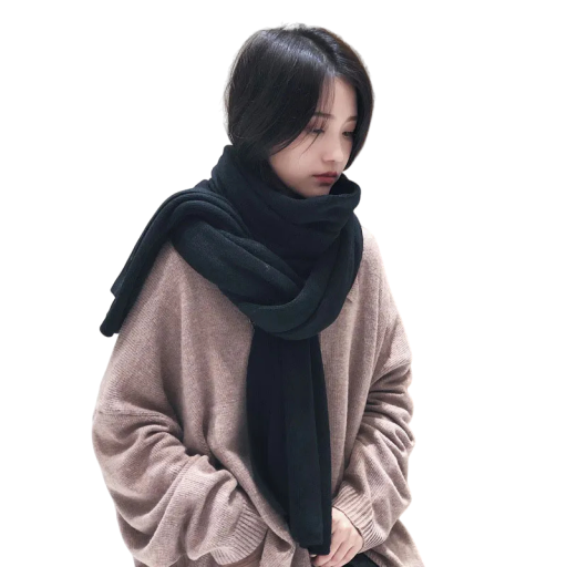 Damsk enkelfärgad scarf 190 x 50 cm Bomull och akryl Mjuk bekväm accessoar Elegantisk enkel design Stilig damscarf för heldagsbruk