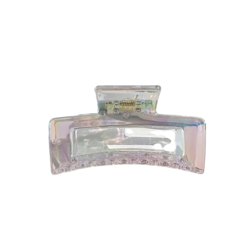 Damsk Hårklämma Transparent Holografisk Båge Elegant Fast Spänne För Alla Hårtyper Modern Accessoar