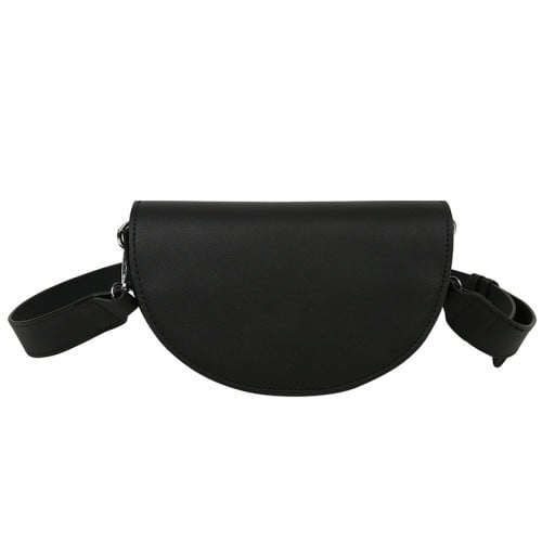 Dámska crossbody kabelka v tvare polmesiaca s klopou Široký odnímateľný popruh cez rameno PU koža a polyester 20 x 12 x 8 cm
