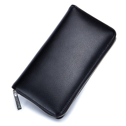 Dámská dlouhá peněženka z pravé kůže Zip po obvodu s kovovým táhlem Hladký lesklý povrch Zaoblené rohy Rozměr 20 x 10,5 x 3 cm