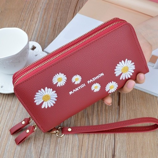 Dámska dvojitá peňaženka s kvetinami
