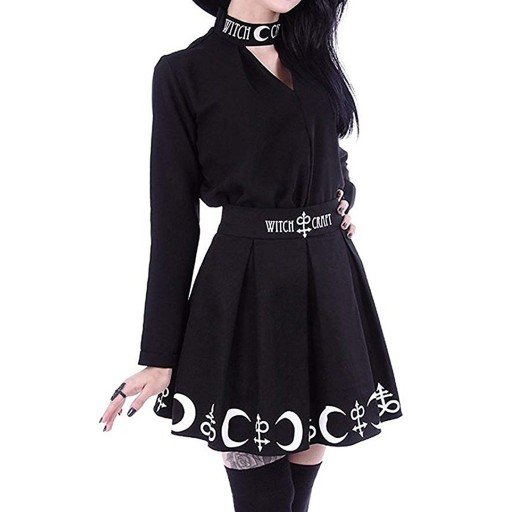 Dámska gotická sukňa čierna A1144